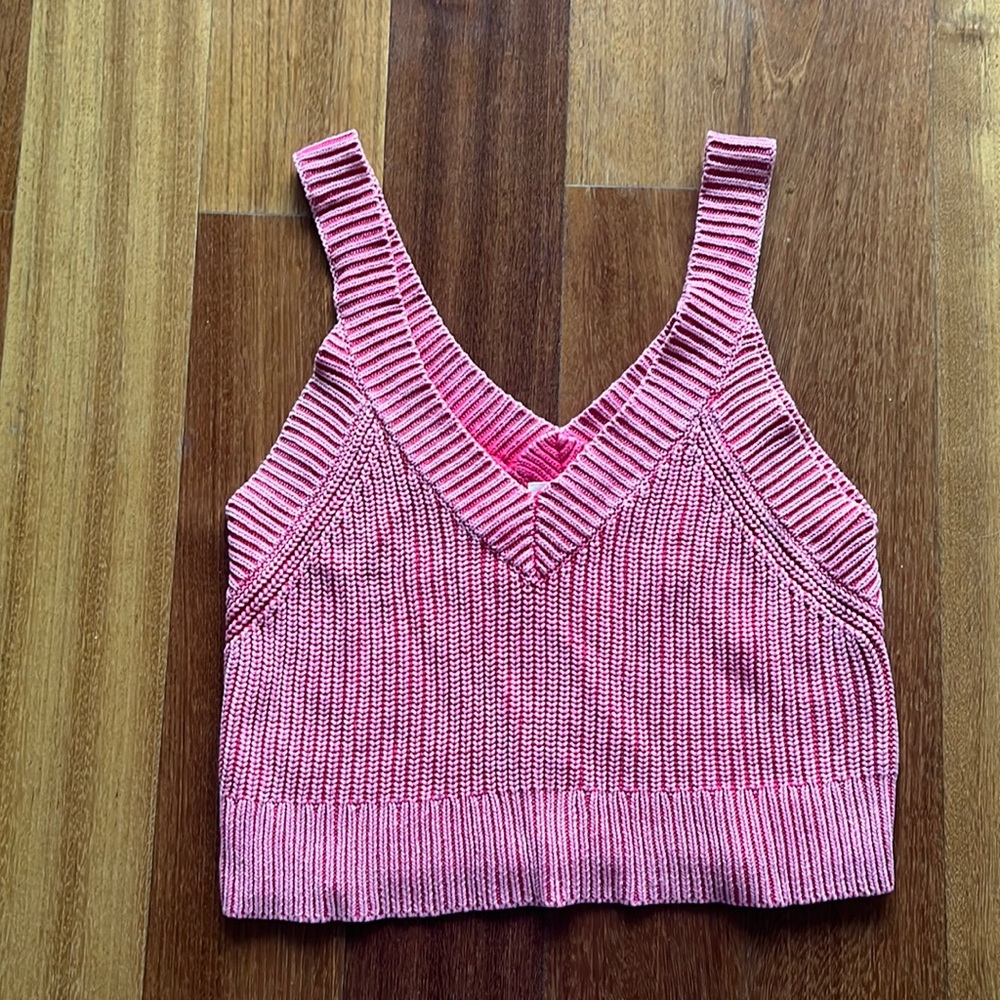 Wilfred Pink Knit V-Neck Tank Top